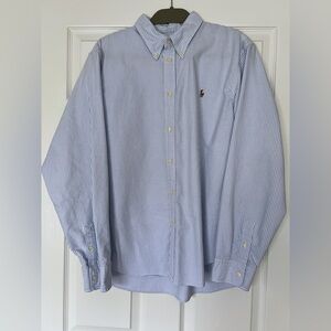 NWOT Women's Polo Ralph Lauren Blue & White Stripe Classic Fit Button Down Shirt